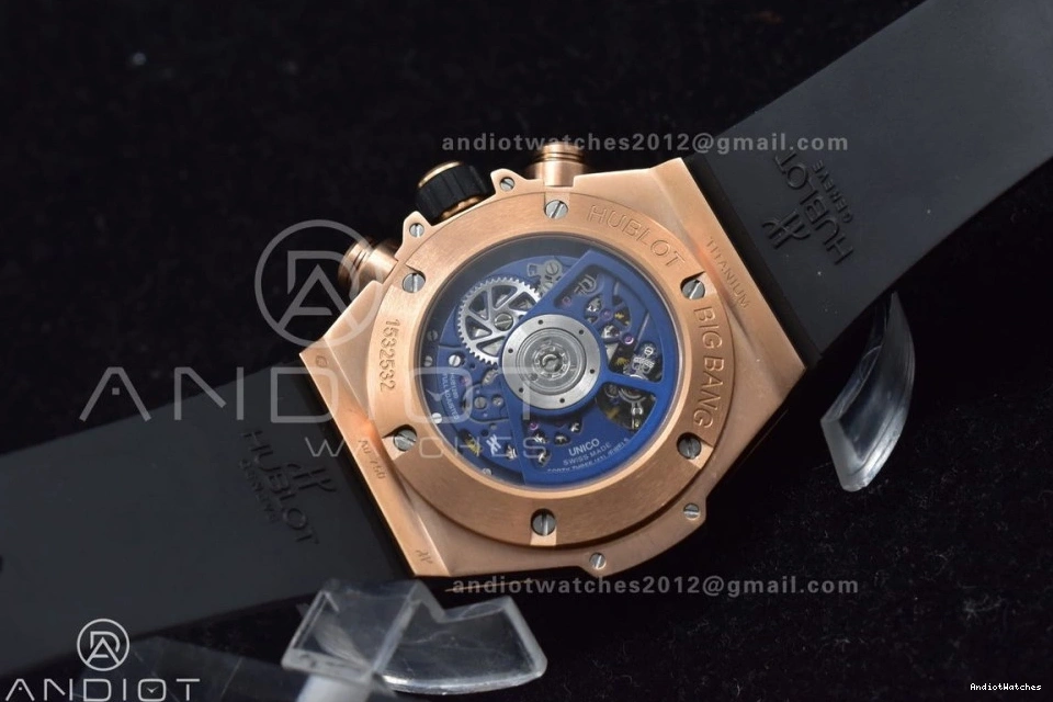 894 Big Skeleton Best Edition on 1:1 RG Hublot Strap Rubber Blue A Unico Dial ZF Blue Bang NewStyle 0509